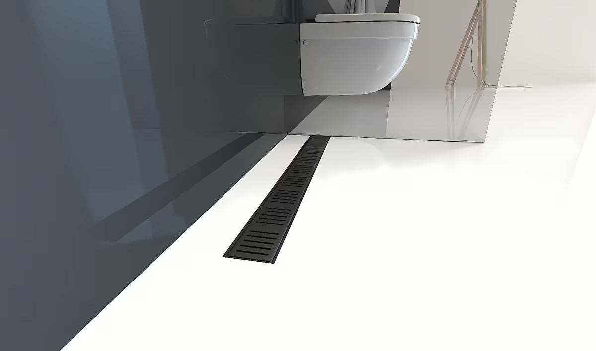 Tuš kanalica Alca Apz10black Simple u crnoj mat boji s rešetkom