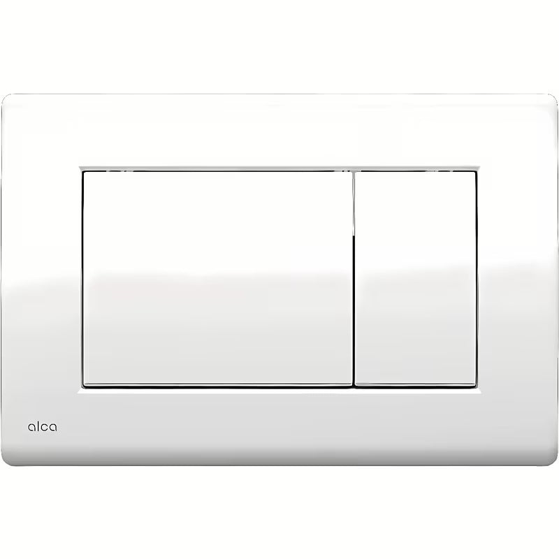 Bijele tipka za aktiviranje Alca pro predzidni instalacijski sustavi i WC školjke vodokotlići pro za ugradnju u zid s dvokoličinskim ispiranjem.