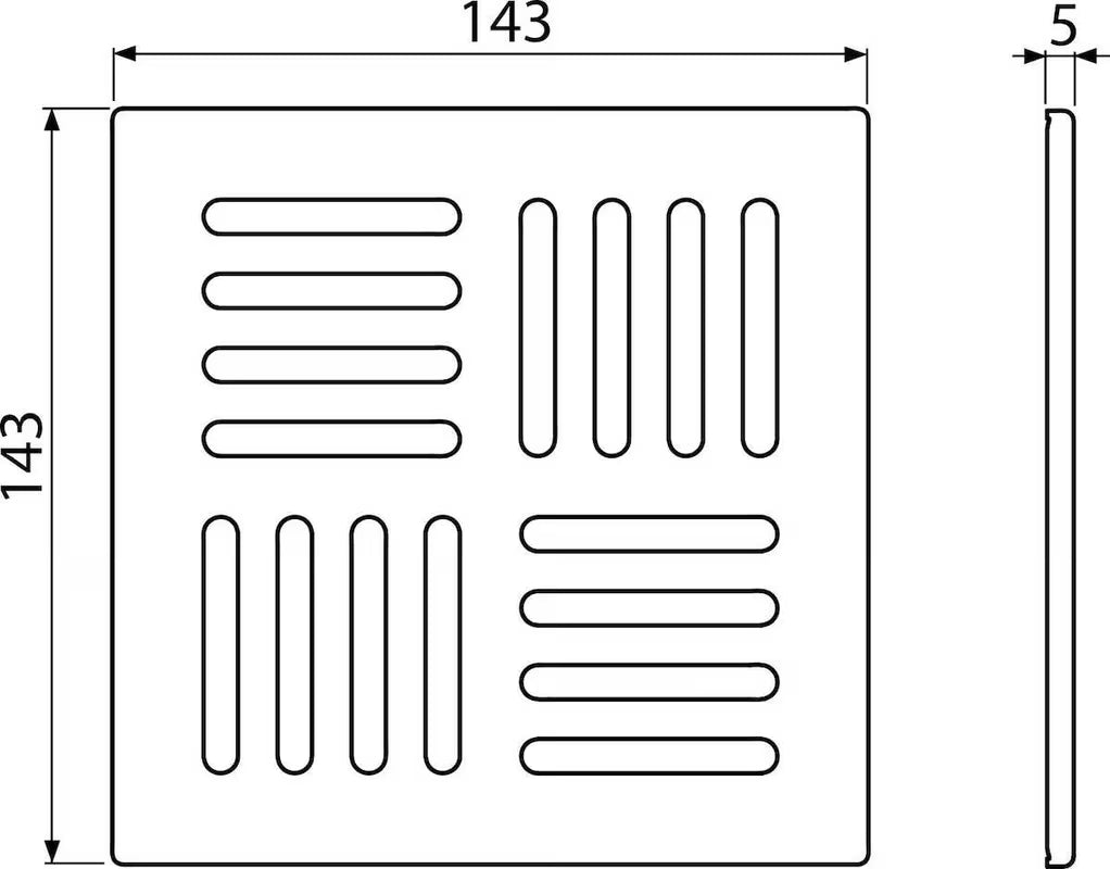 Podni sifon/slivnik Alca pro okvir 150×150 mm s masivnom rešetkom od nehrđajućeg čelika