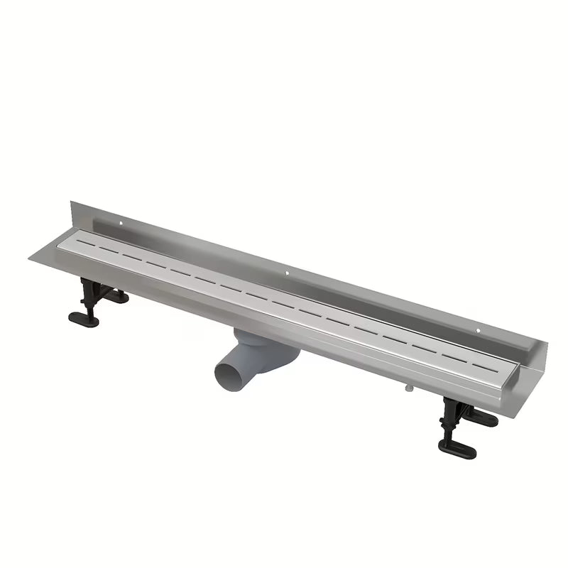 Nehrđajući tuš kanalica Alca 91 cm u boji chrome s mat rešetkom od nehrđajućeg čelika i niskim okretnim sifonom