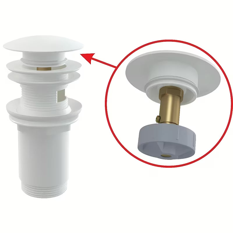 Alca umivaonički odvod ClickClack 5/4 s preljevom i velikim bijelim čepom