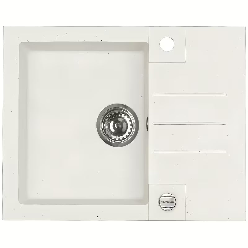 Granitni sudoper Alveus na radnu ploču 595 x 475 mm u izvedbi White 11