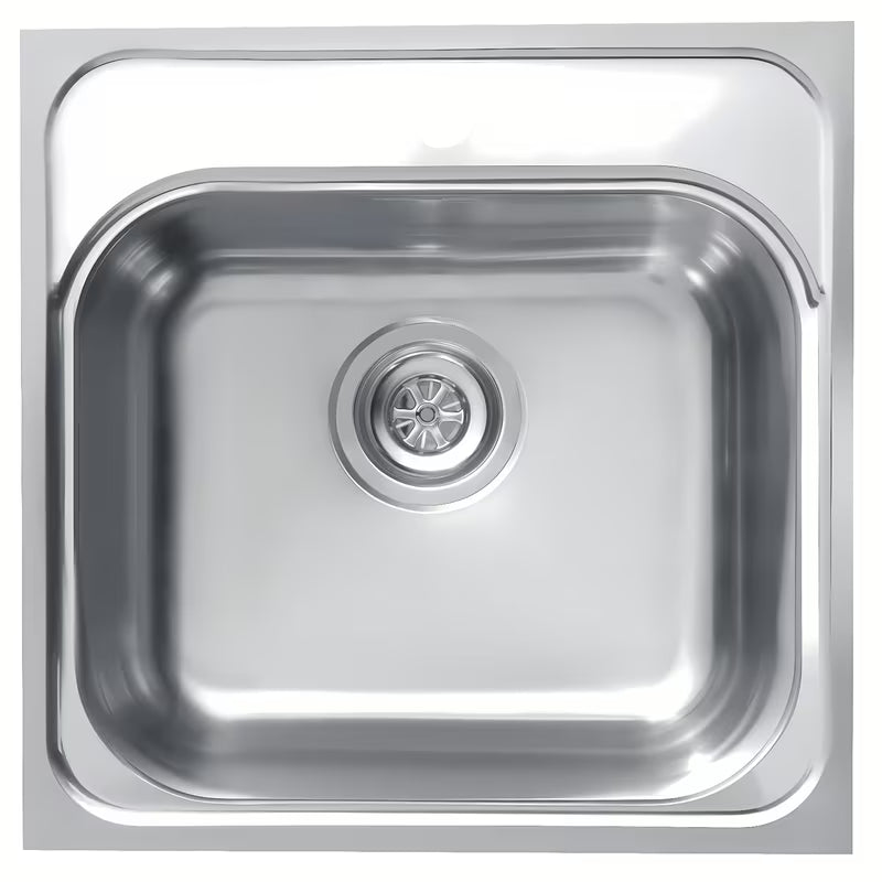 Inox ugradbeni sudoper Alveus Basic 140 bez ocjeđivača, s preljevom i otvorom pro za slavinu.