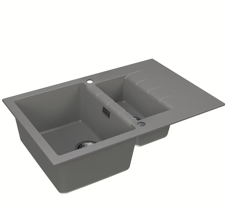 Granitni sudoper Alveus Cadit 70 / 81 s tuš kadom i ocjeđivačem u boji beton