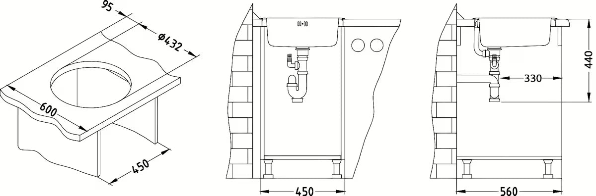 Okrugli nehrđajući sudoper Alveus Form 10 pro za ugradnju u radnu ploču