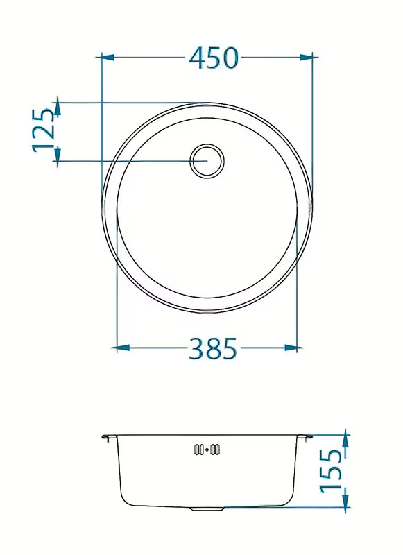 Alveus Form 10 okrugli nehrđajući kuhinjski jednostruki sudoper bez ocjeđivača pro montaža na radnu ploču