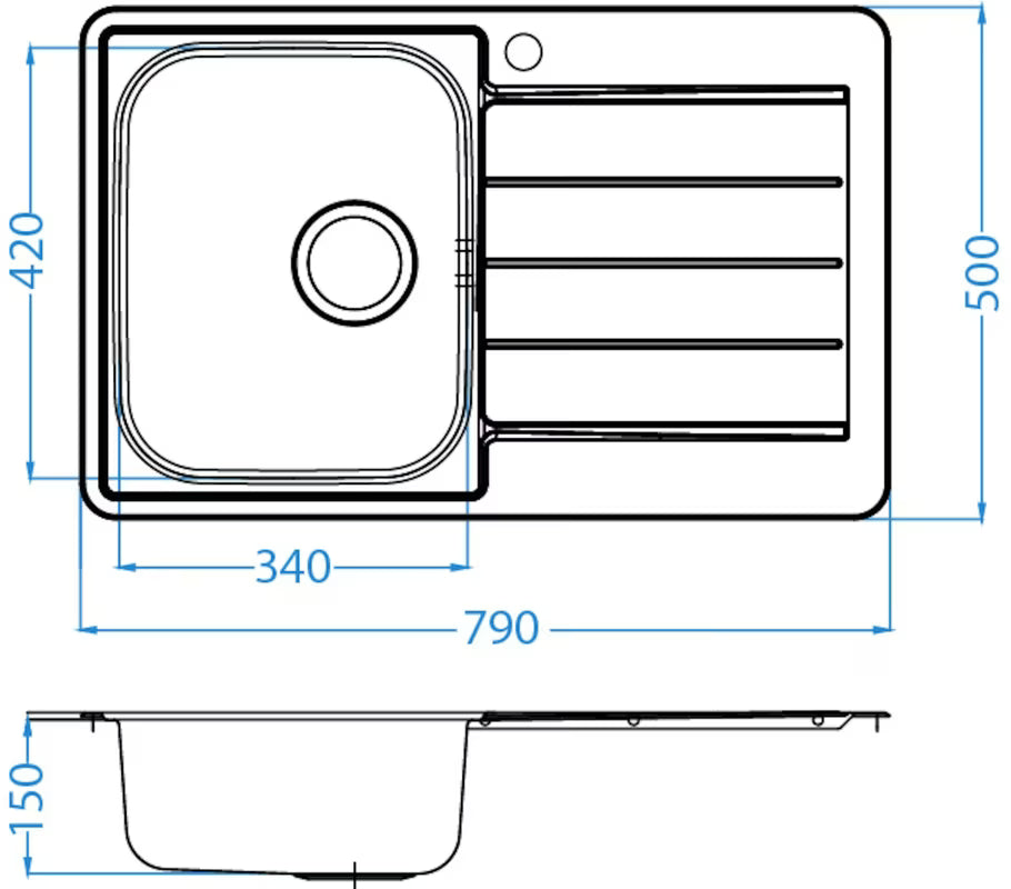 Nehrđajući ugradbeni sudoper Alveus Line 80 s ocjeđivačem u izvedbi SAT