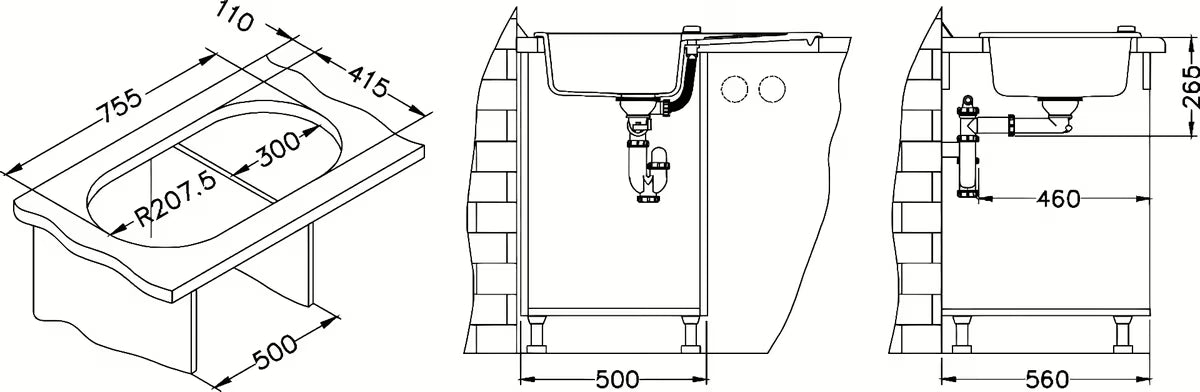 Bijeli granitni sudoper Alveus Niagara 40 s ocjeđivačem pro montaža na radnu ploču.