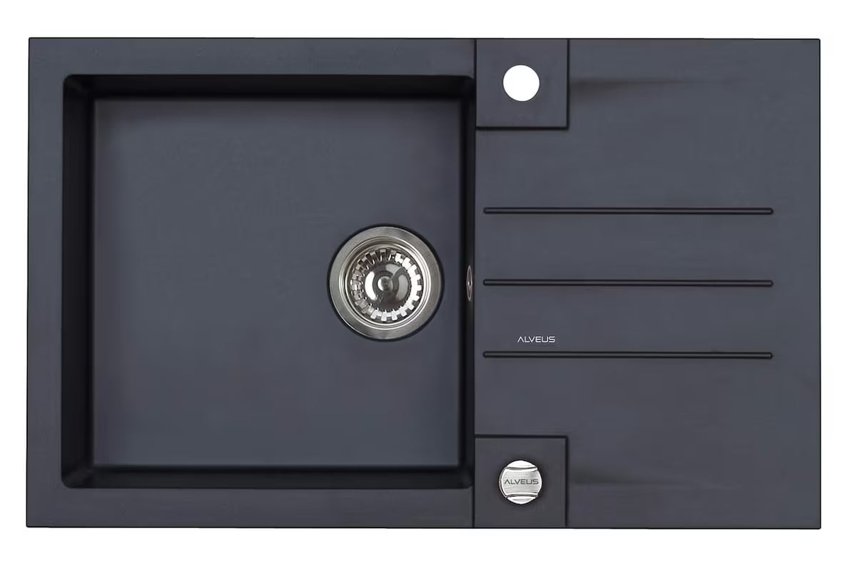 Alveus Rock 130 granitni sudoper s ocjeđivačem na radnu ploču u antracit boji