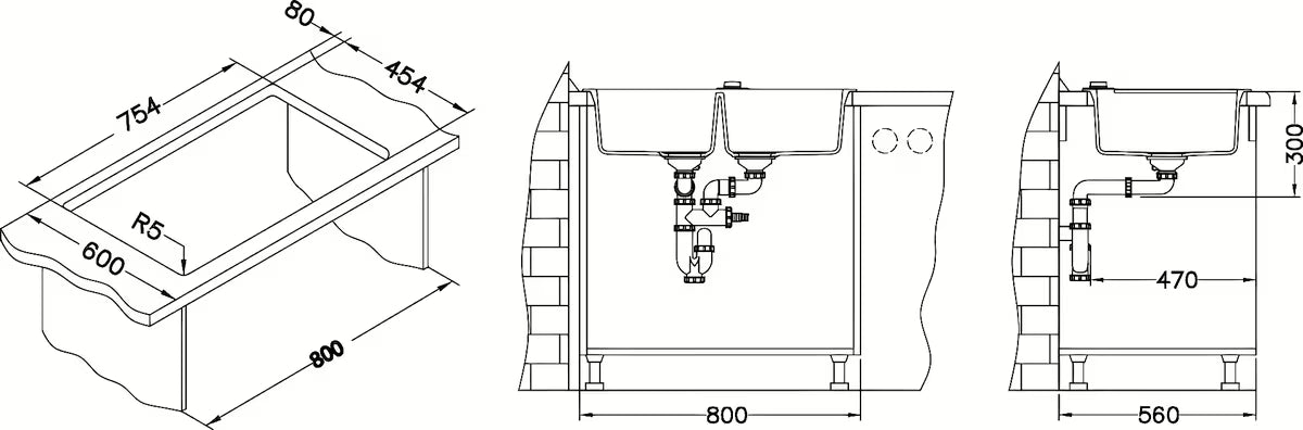 Alveus Rock 90 granitni kuhinjski dvostruki sudoper bez ocjeđivača u antracit boji, montaža na radnu ploču.