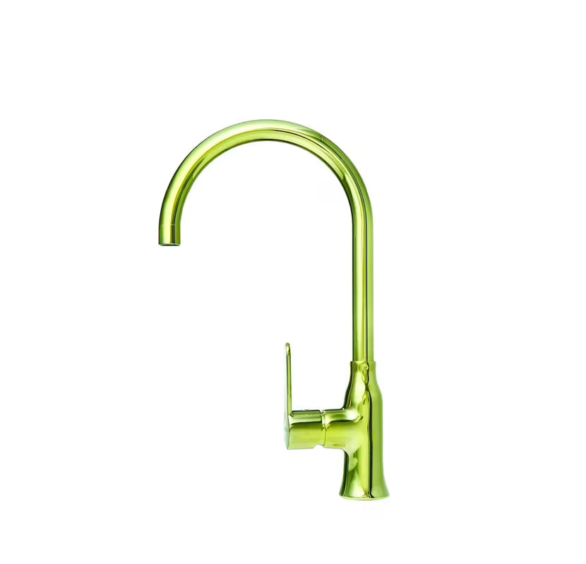 Zlatna jednoručna baterija stojeća miješalica za sudoper Alveus Slim Monarch s okretnim izljevom