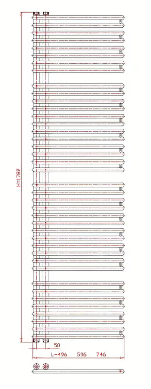 Bijeli kupaonski kombinirani radijator Anima Henrik 60x178 cm pro grijanje i sušenje ručnika.