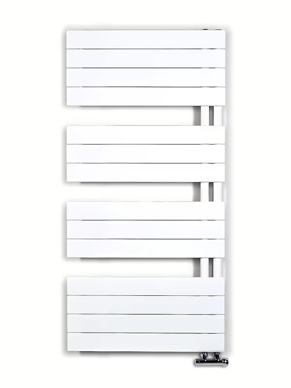 Bijeli kupaonski kombinirani radijator Anima Oliver 60x122 cm prikladan za grijanje i sušenje ručnika.