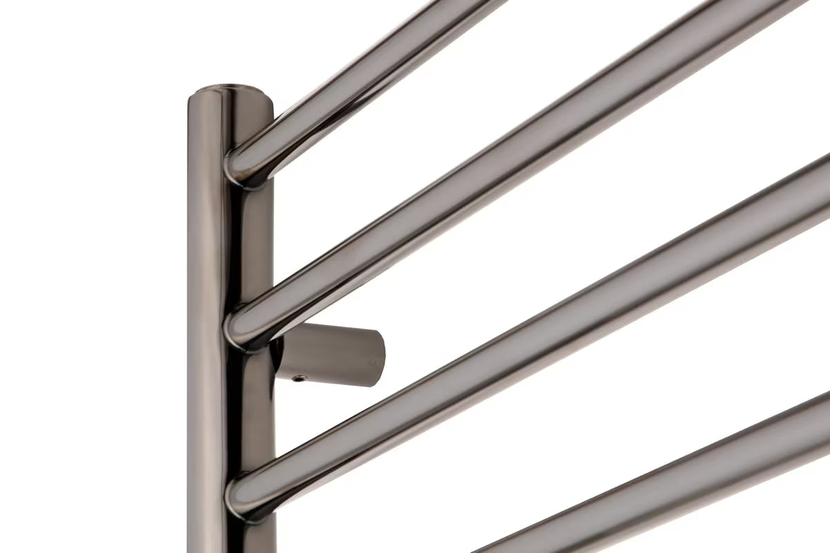 Anima Paul kombinirani kupaonski radijator 60x120 cm u boji PVD gun metal s tankim vodoravnim cijevima.