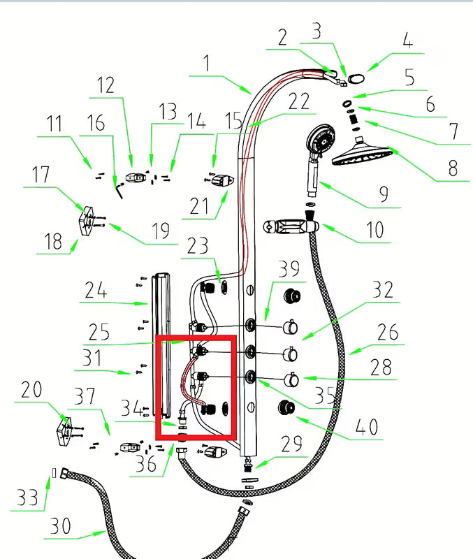 Spojno crijevo Anima Easyshower 4 kao zamjenski dio pro tuš panel