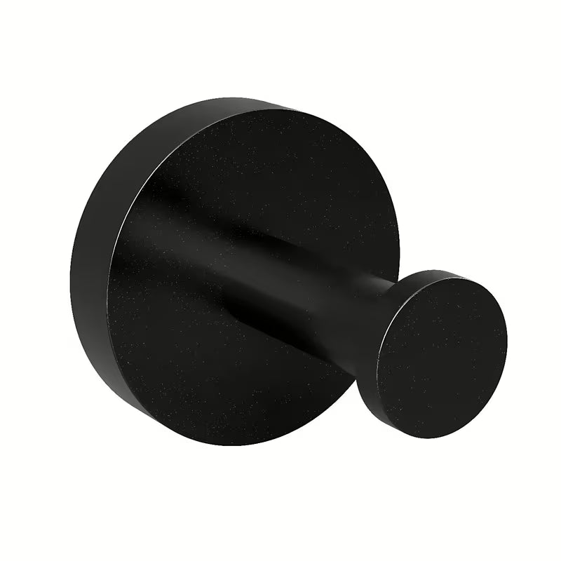 Crni kupaonski kukica Bemeta Dark pro montaža lijepljenjem ili bušenjem.