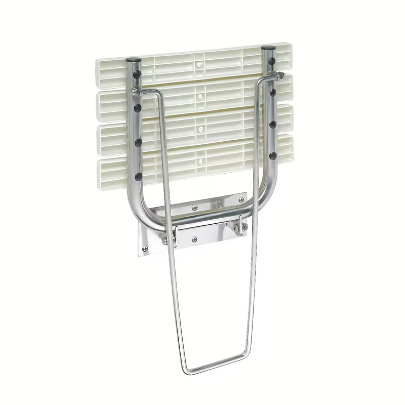 Zidni sklopive sjedalo za tuš Bemeta Help program od nehrđajućeg čelika s potpornom nogom i sjajnom površinom.