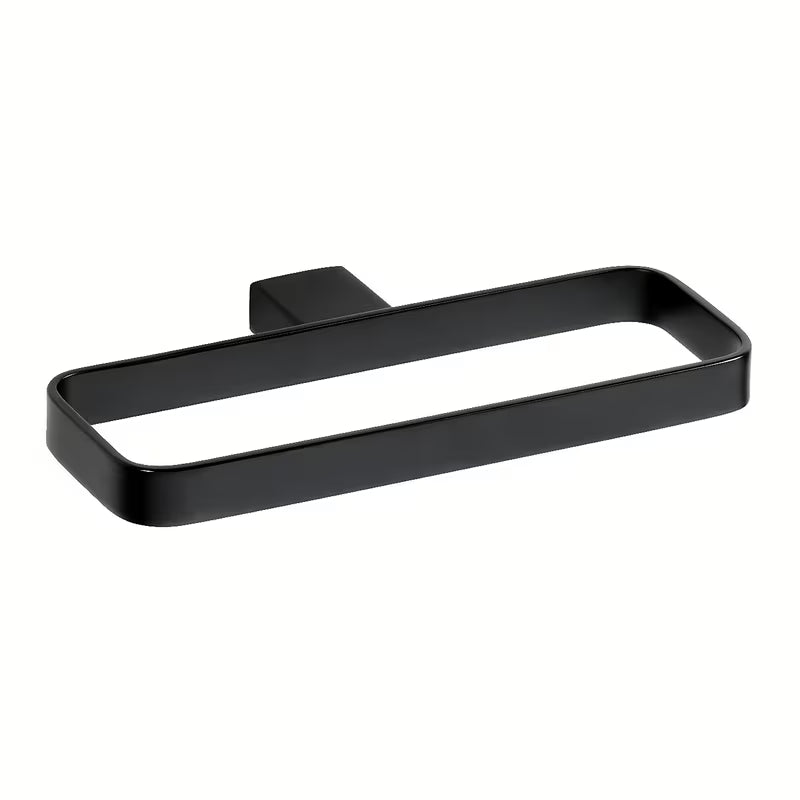 Crni zidni držač ručnika Bemeta Nero od mesinga sa zaobljenim dizajnom