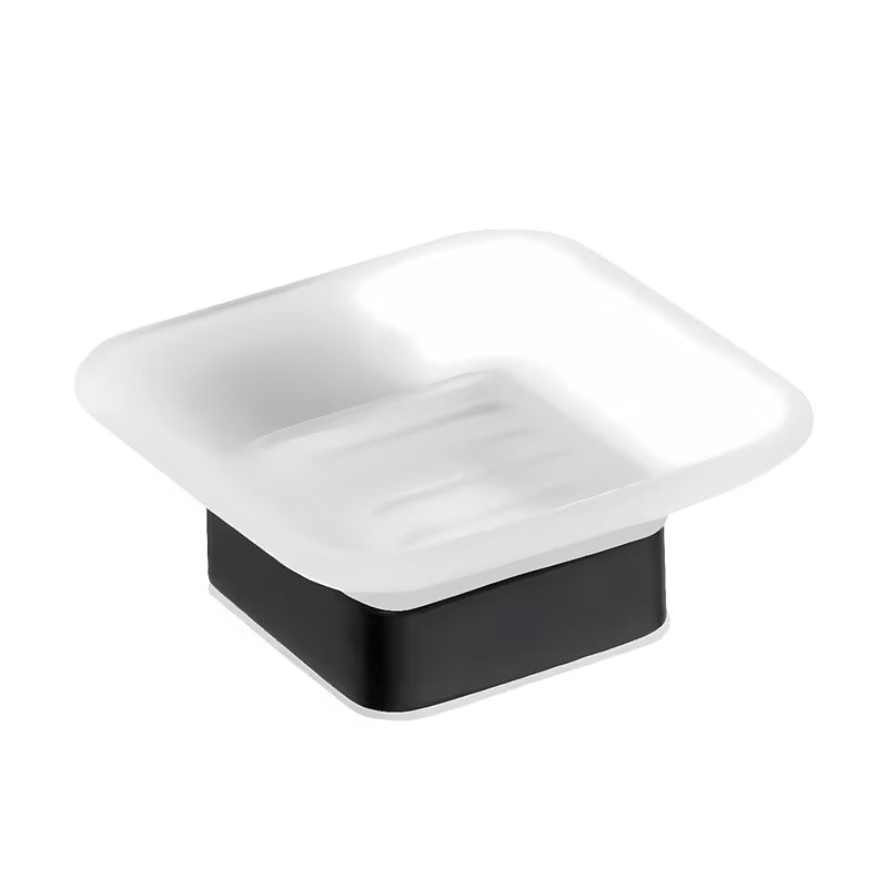 Crna zidna posuda za sapun Bemeta Nero od mesinga, četvrtastog dizajna