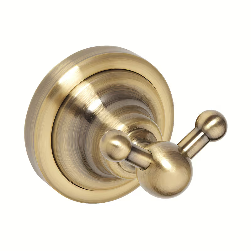 Mjedeni zidni dvostruka kuka Bemeta Ricordi u brončanoj završnoj obradi, u retro stilu.