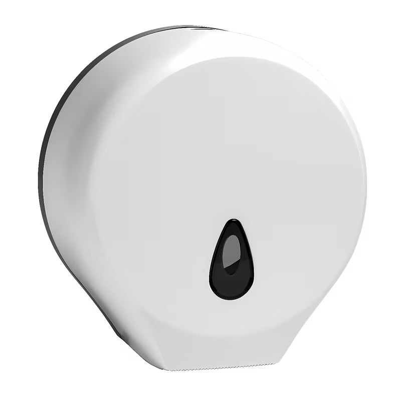 Bijeli plastični zaključavajući držač toaletnog papira Bemeta pro za rolu promjera do 25/26 cm.