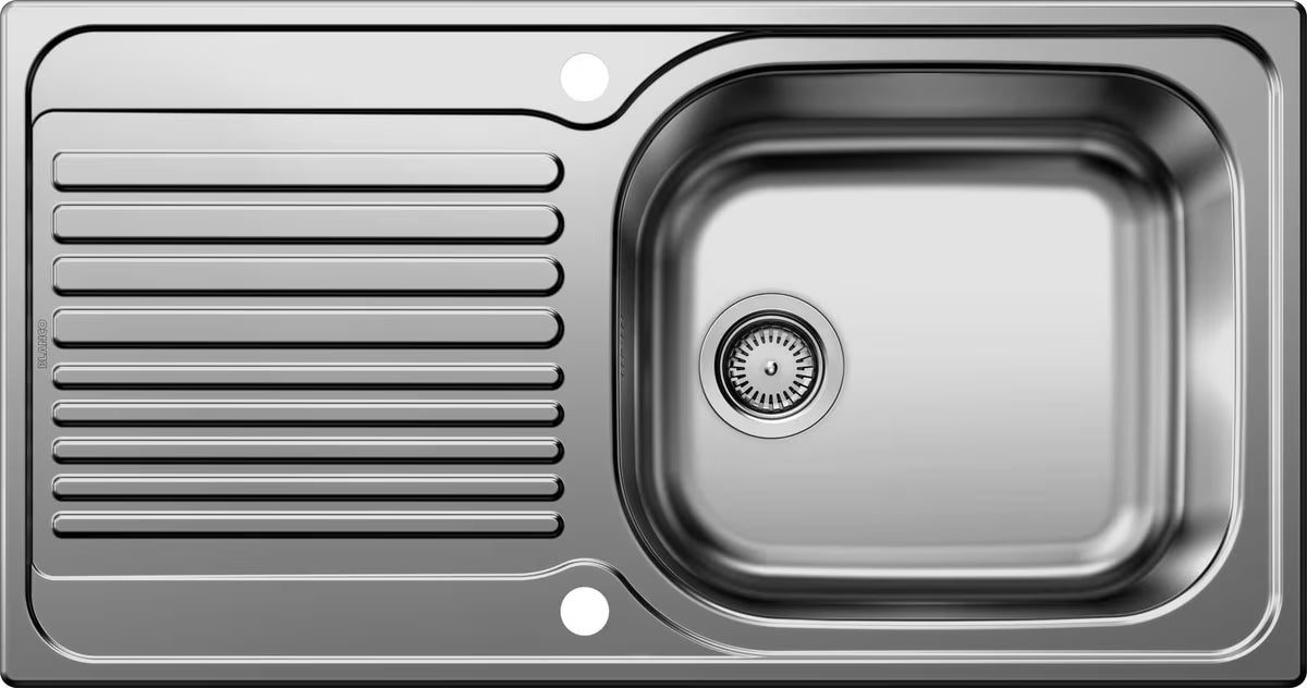 Inox sudoper Blanco s ocjedom u prirodnom sjaju pro, ugradnja odozgo