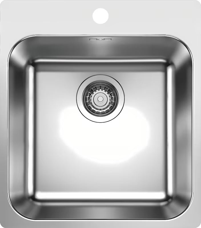 Inox sudoper Blanco s IF ravnim rubom i integriranom letvicom pro za slavinu