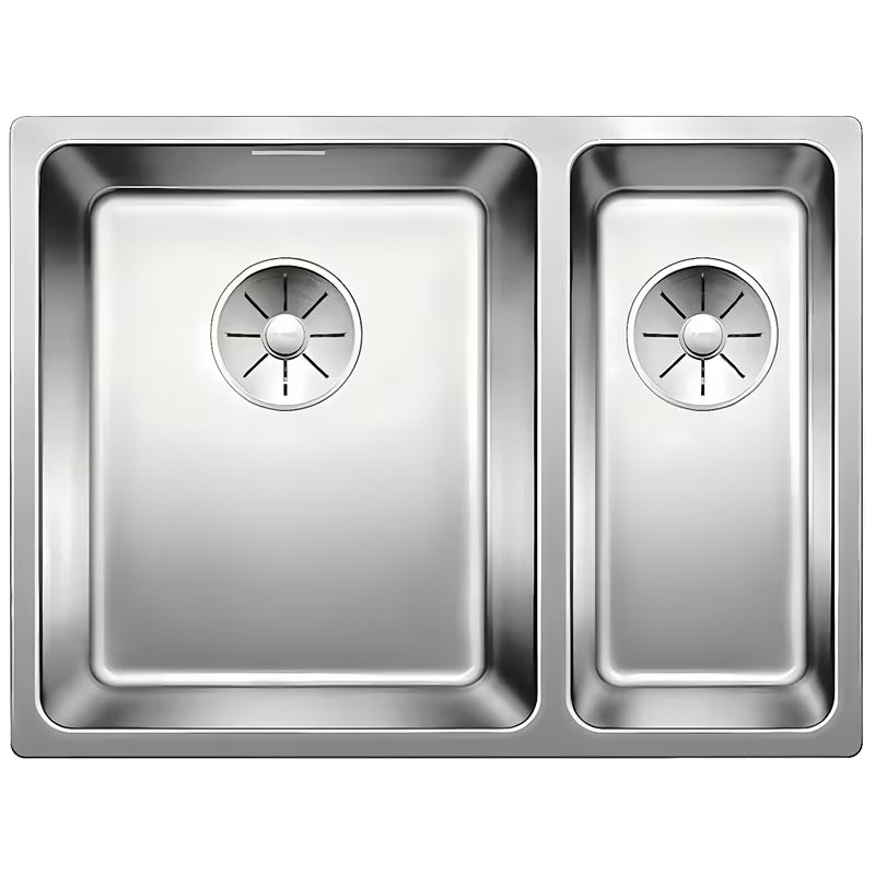 Inox sudoper Blanco Andano ispod radne ploče u izvedbi svilenog sjaja s tuš kadom