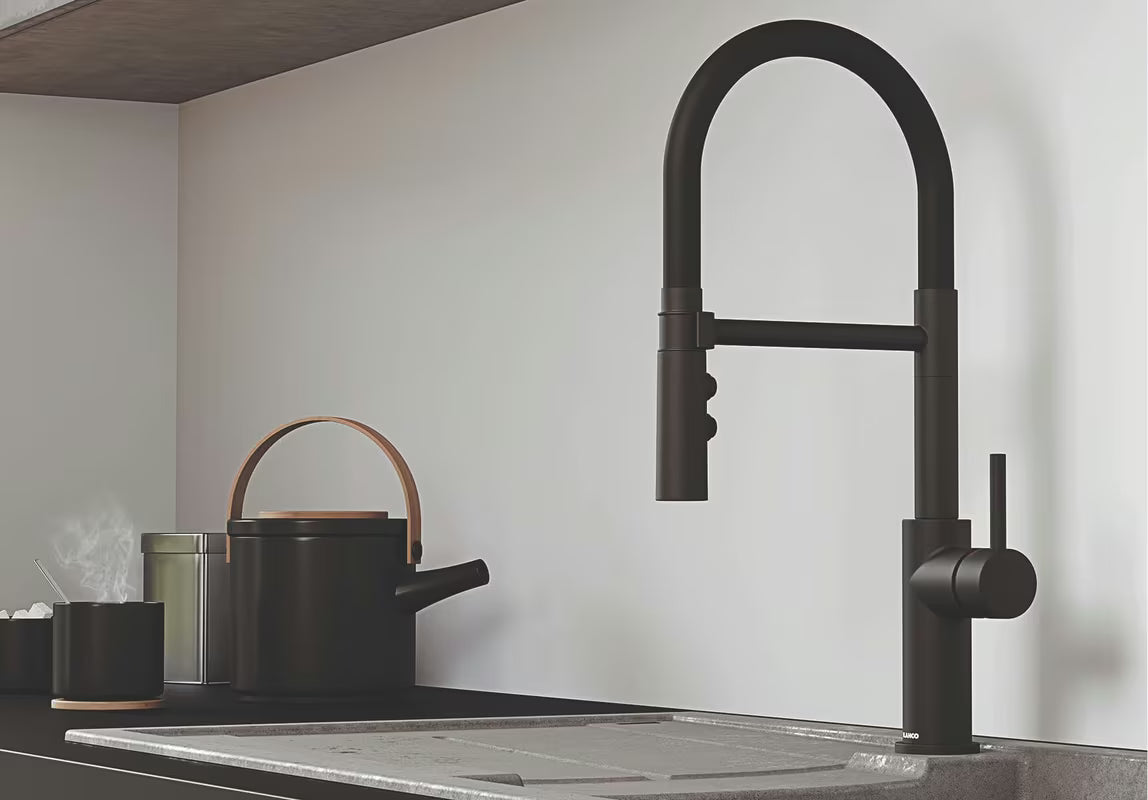 Blanco Catris-S Flexo jednoručna baterija miješalica za sudoper u crnoj mat boji s izvlačnim tušem