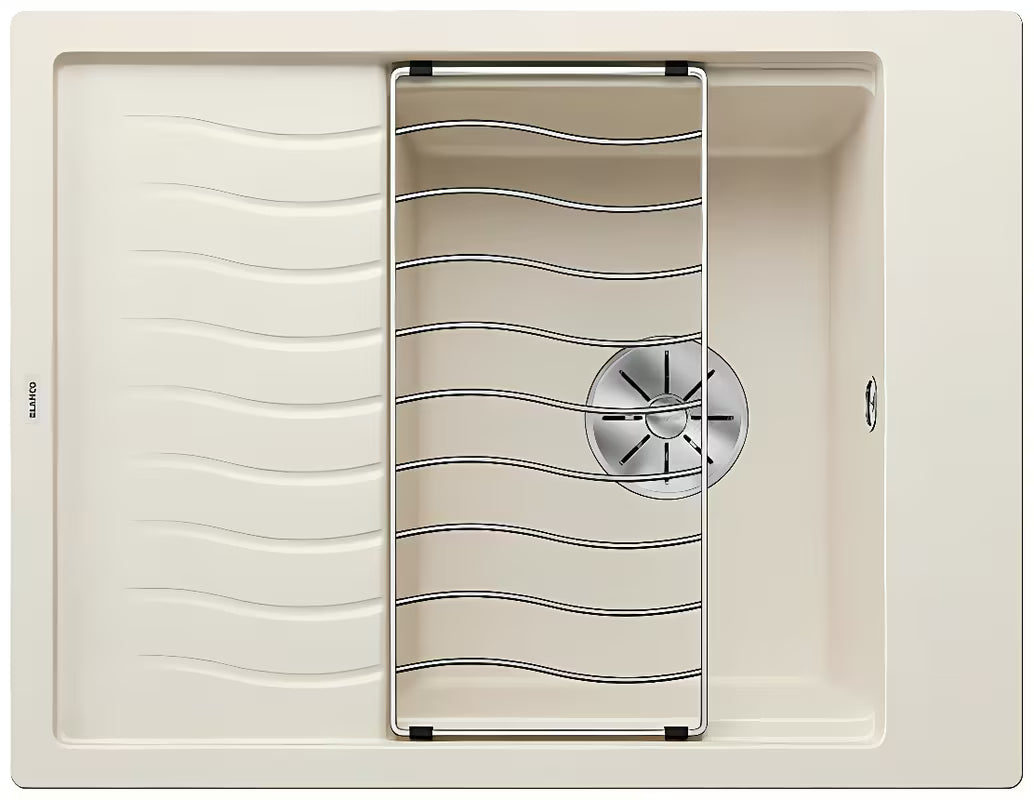 Granitni sudoper Blanco Elon 45 S ocjednom plohom u bijeloj boji soft