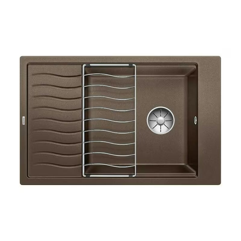 Granitni sudoper Blanco elonxl 6 S ocjednom plohom u boji kave, pro gornja ugradnja