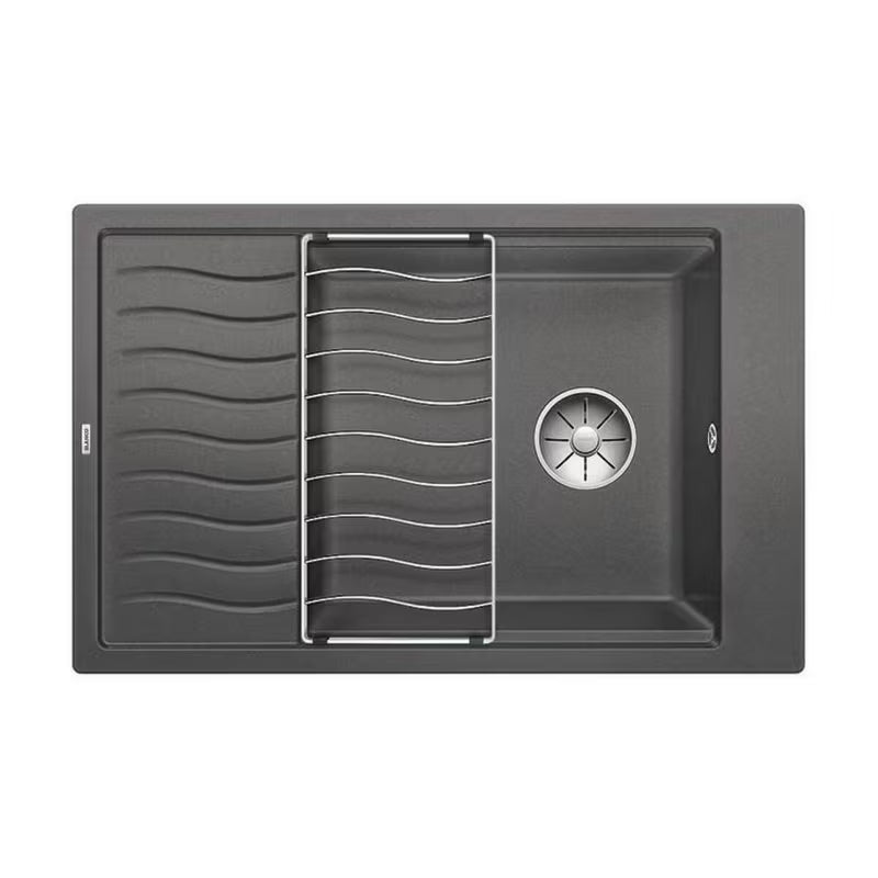 Granitni sudoper Blanco elonxl 6 S ocjednom plohom u boji siva stijena pro za ugradnju odozgo.