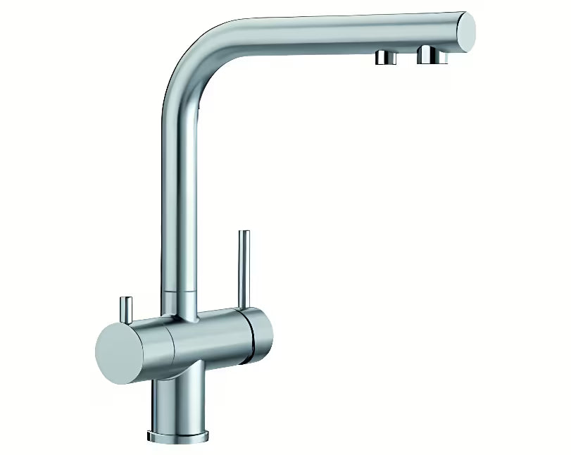 Blanco Fontas II miješalica za sudoper Supersteel s izgledom mat nehrđajućeg čelika i dvosmjernim upravljanjem