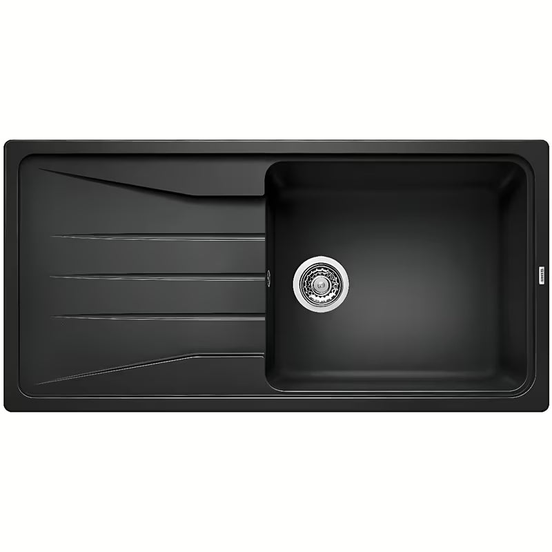 Crni granitni sudoper Blanco Sona XL 6 S ocjednom plohom pro, ugradnja odozgo