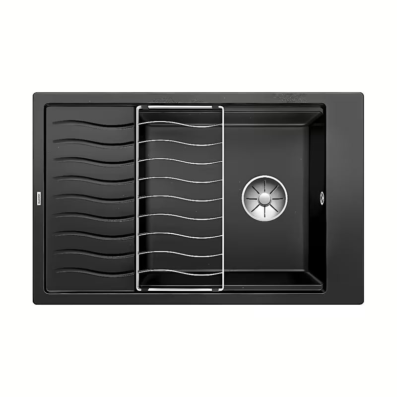 Granitni sudoper Blanco Elon XL 6 S ocjeđivačem u crnoj mat izvedbi pro za gornju ugradnju.