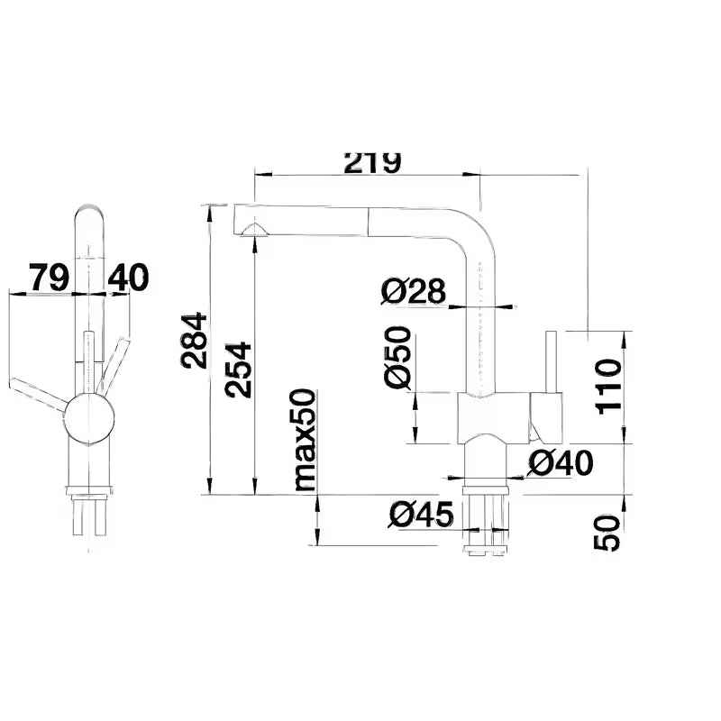 Blanco Linus - S jednoručna baterija miješalica za sudoper u antracit boji s izvlačnim tušem i površinom Silgranit-look.