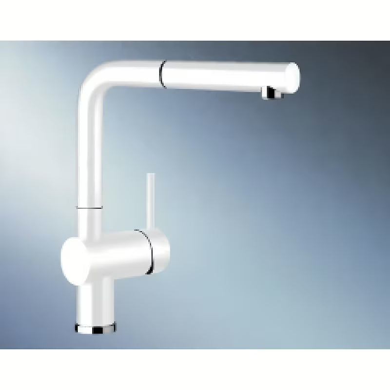 Bijela miješalica za sudoper Blanco Linus - S izvlačnim tušem i površinom Silgranit-look.