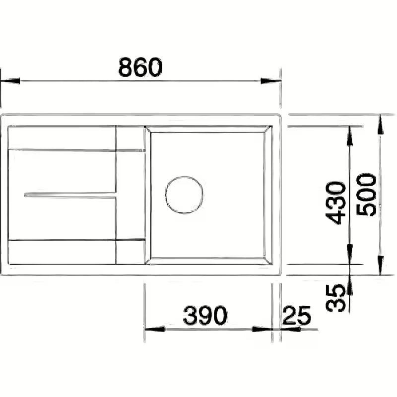 Granitni sudoper Blanco Metra 5 S ocjeđivačem u boji siva stijena pro za ugradnju odozgo