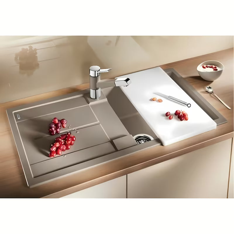 Granitni sudoper Blanco Metra 5 S ocjeđivačem u boji siva stijena pro za ugradnju odozgo