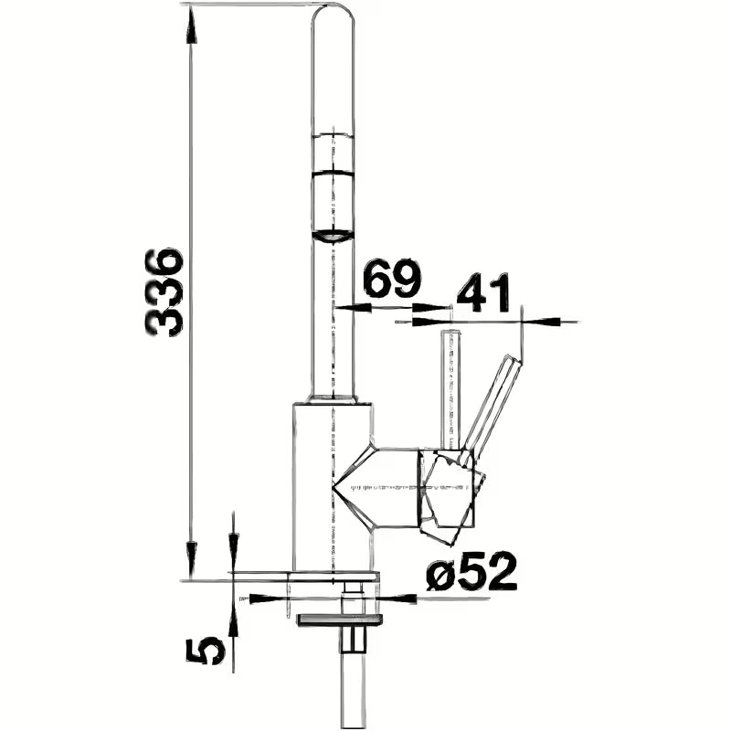 Miješalica za Sudoper Blanco Mida-S u antracit boji s izvlačnom tuš glavom i zakretnim izljevom