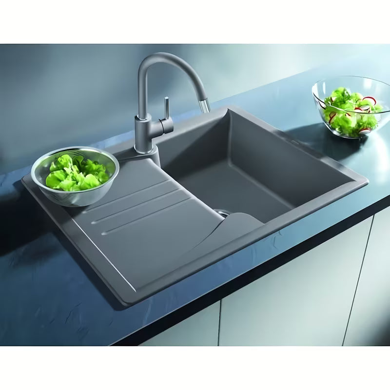 Bijela miješalica za sudoper Blanco Mida-S s izvlačnom tuš-ručicom i zakretnim izljevom