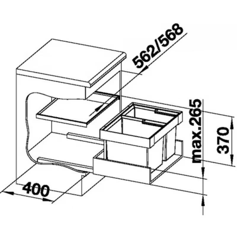 Kanta za Otpad sorter Blanco Flexon II s modernim i funkcionalnim dizajnom za kuhinju