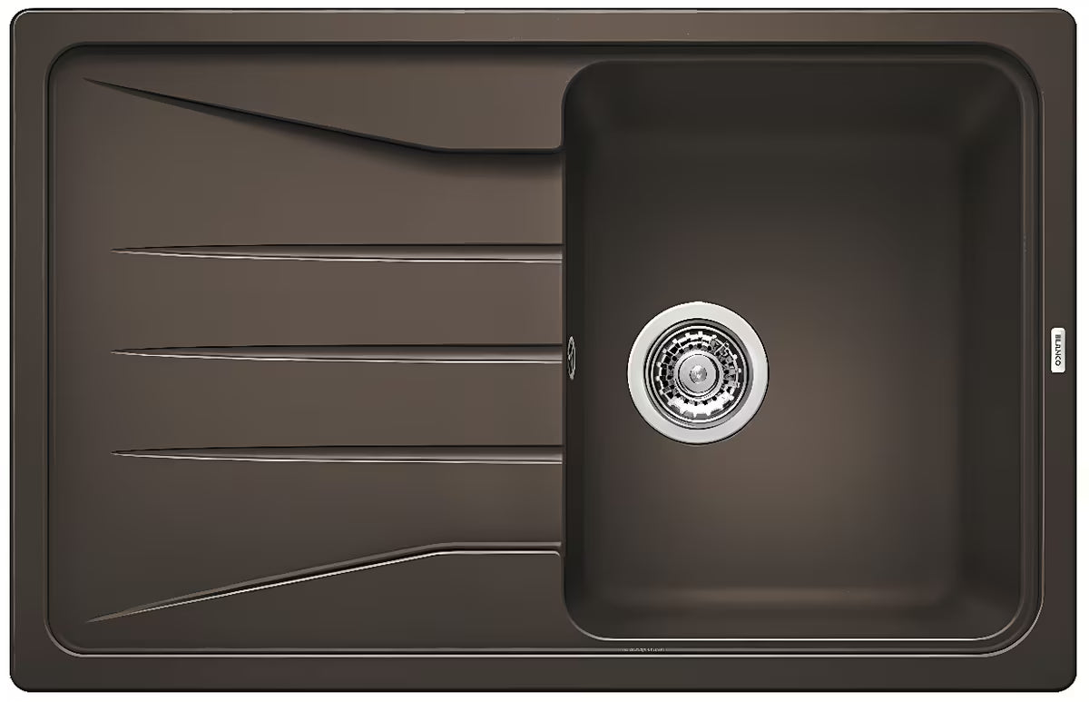 Granitni sudoper Blanco Sona 45 S ocjednom plohom, ugradnja odozgo, boja kava.