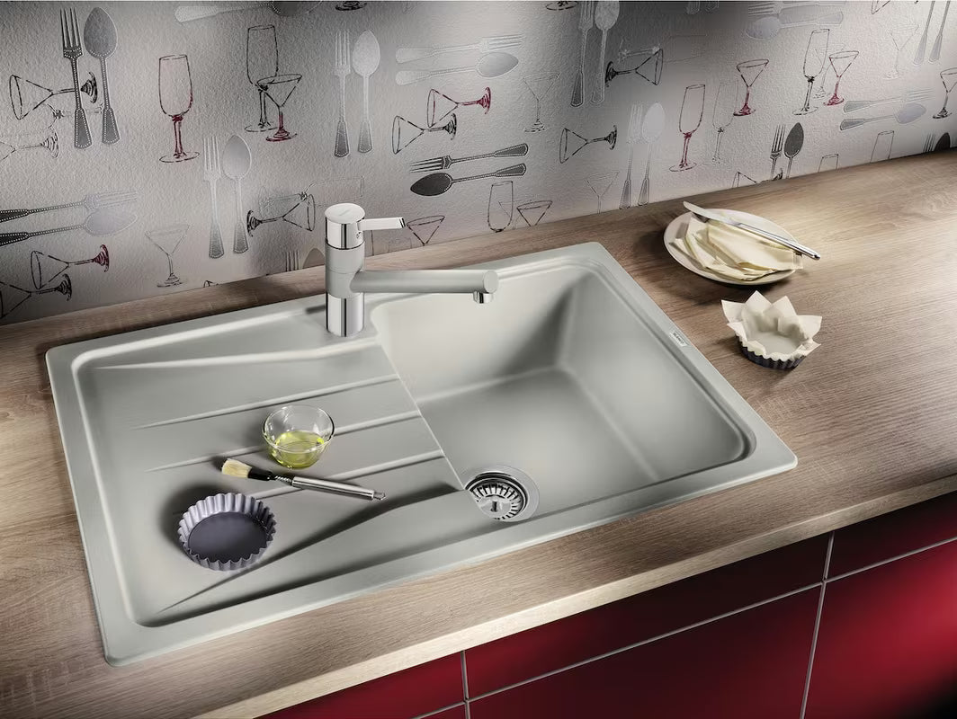 Granitni sudoper Blanco Sona 45 S ocjednom plohom u boji tartufo pro ugradnja odozgo