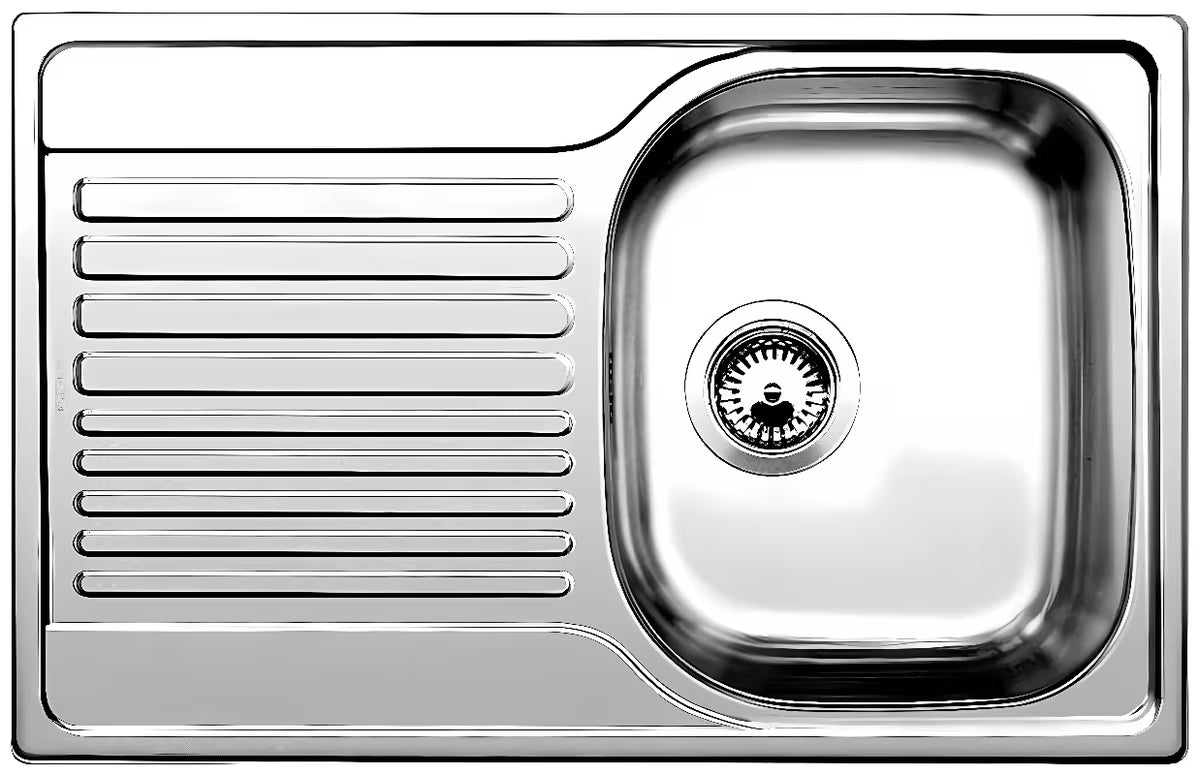 Inox sudoper Blanco Tipo 45 S Compact s ocjednom plohom u izvedbi prirodni sjaj