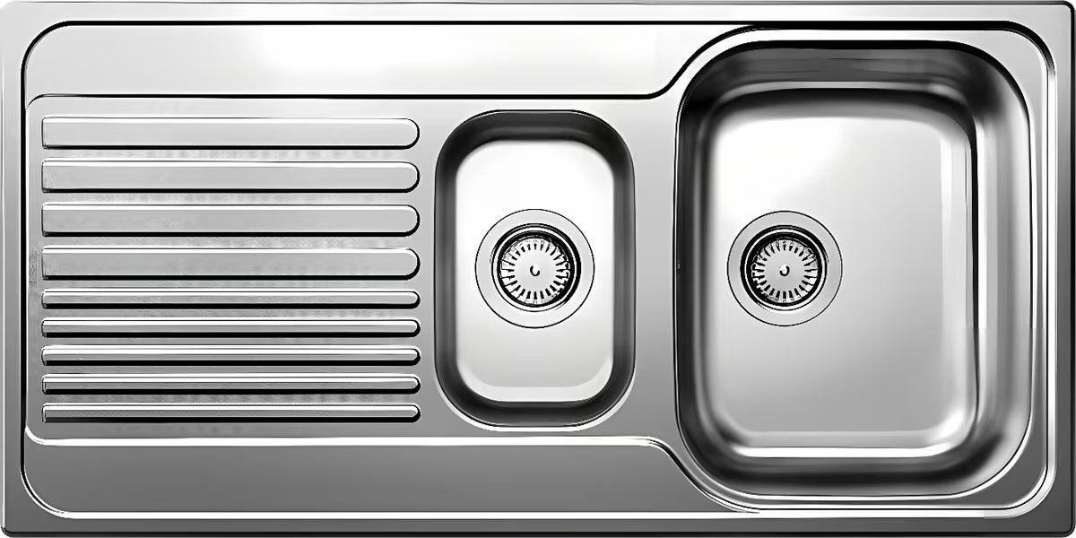 Inox sudoper Blanco Tipo II 6 S tuš kadom s ocjednom plohom u prirodno sjajnoj izvedbi