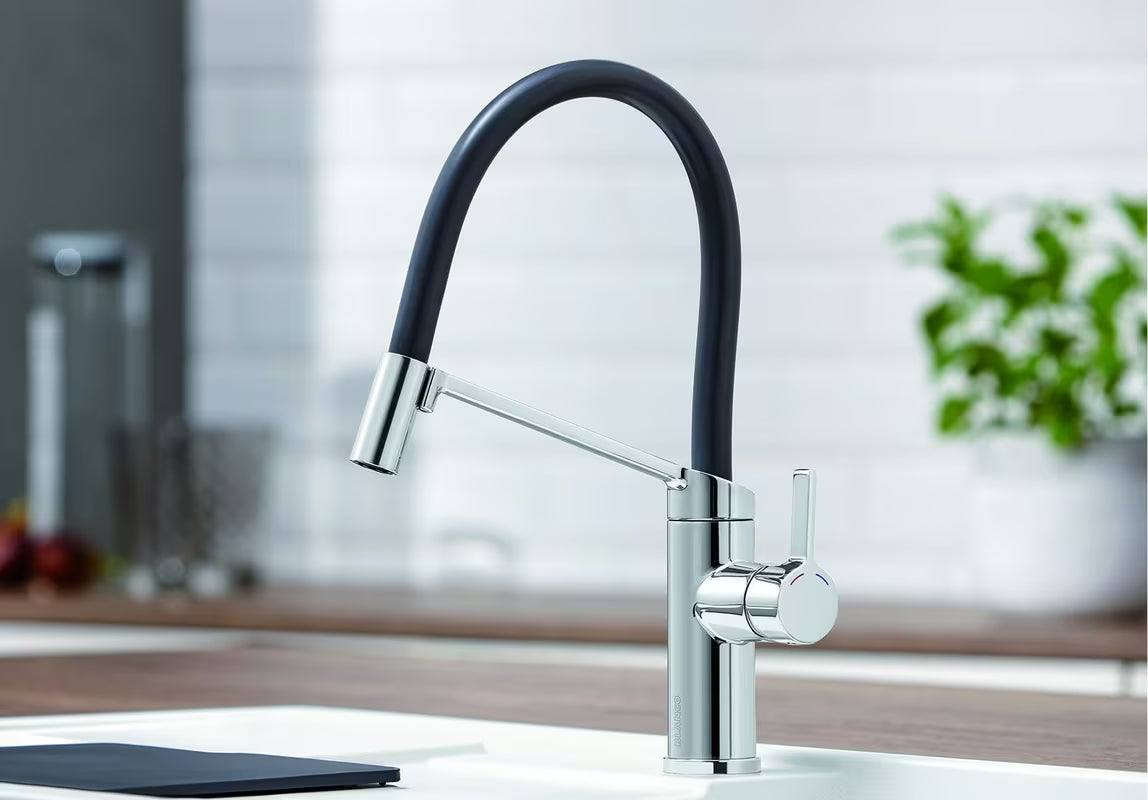 Kromirana miješalica za sudoper Blanco Viu-S s izvlačnim tušem i izljevom zakretnim za 360°