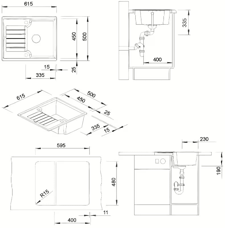 Blanco Zia 40 S granitni sudoper s ocjednom plohom u boji antracit pro za ugradnju odozgo