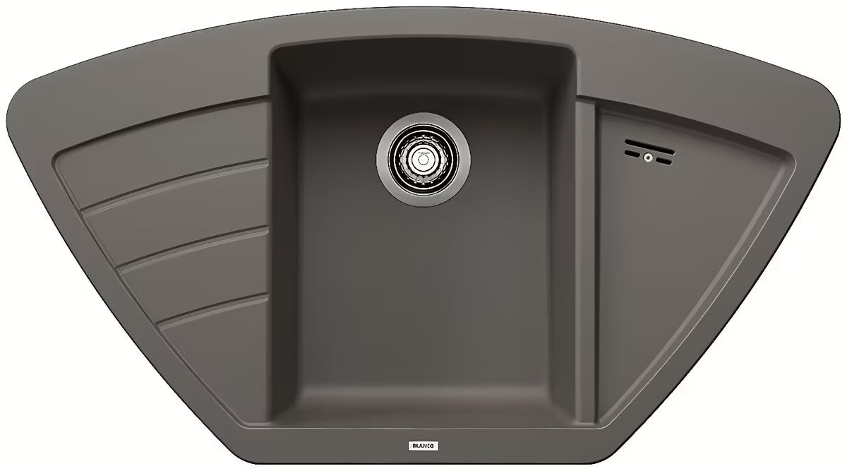 Granitni kutni sudoper Blanco Zia 9 E s ocjeđivačem u boji vulkanski siva