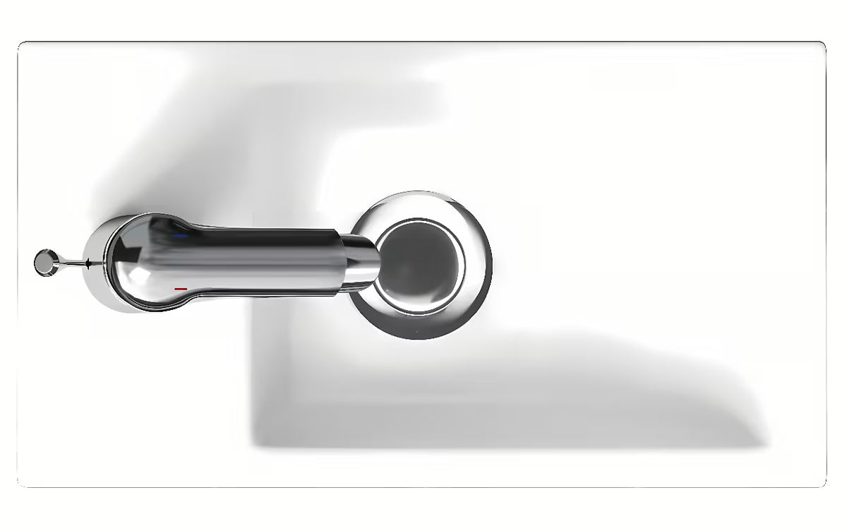 Bijeli umivaonik za kupaonski ormarić Cersanit Como 40x22 cm od keramike s otvorom za pro slavinu u sredini.